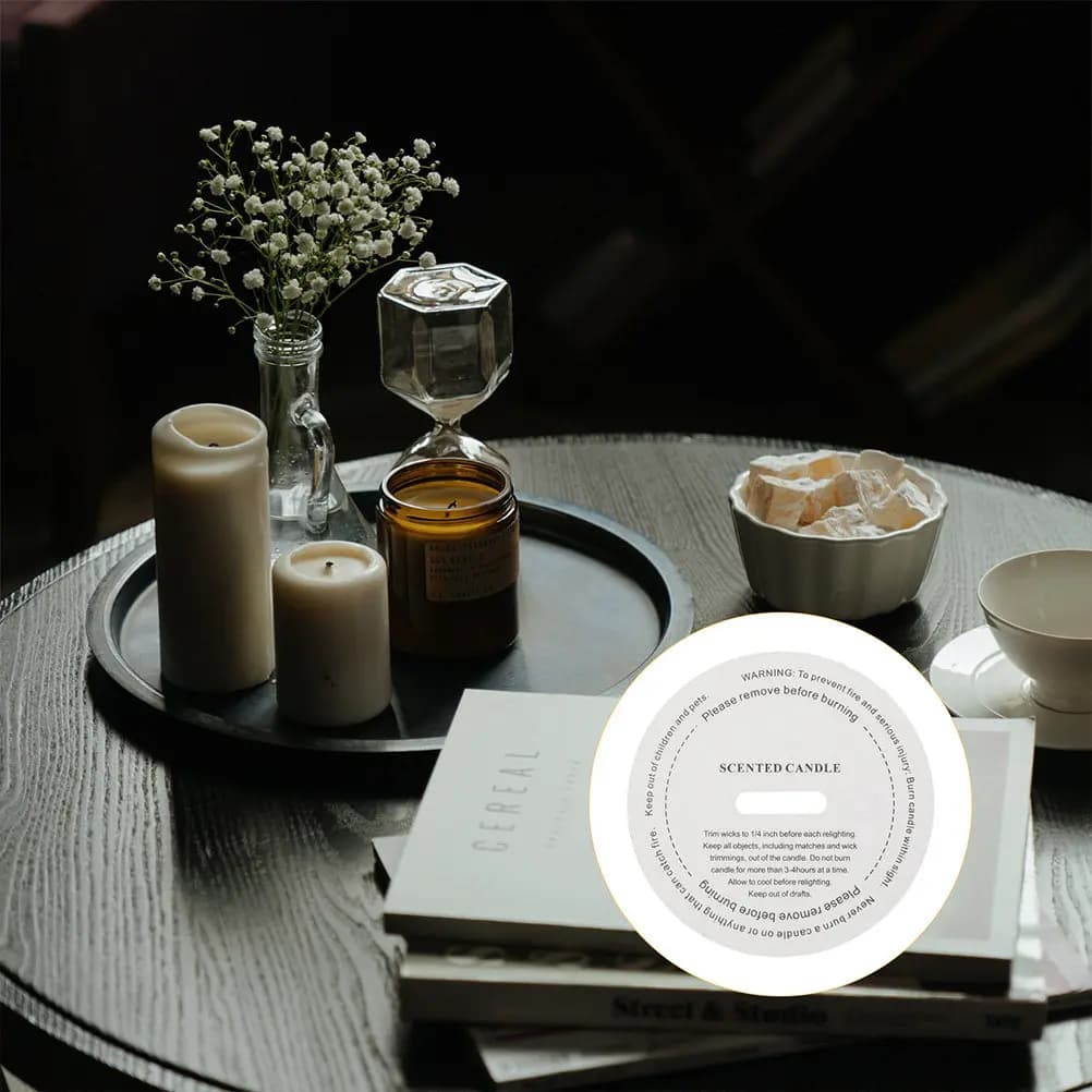 20Pcs DIY Stickers Handmade Dustproof Paper Labels for Scented Aromatherapy Cup Cover Paper for Scented Candles