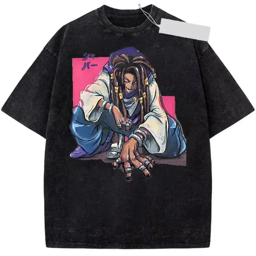 Summer Hot Sale GACHIAKUTA Jabber Wongar Anime Washed T-shirt Y2K Men Women Hip Hop Streetwear Gothic Cotton Oversized T-shirts