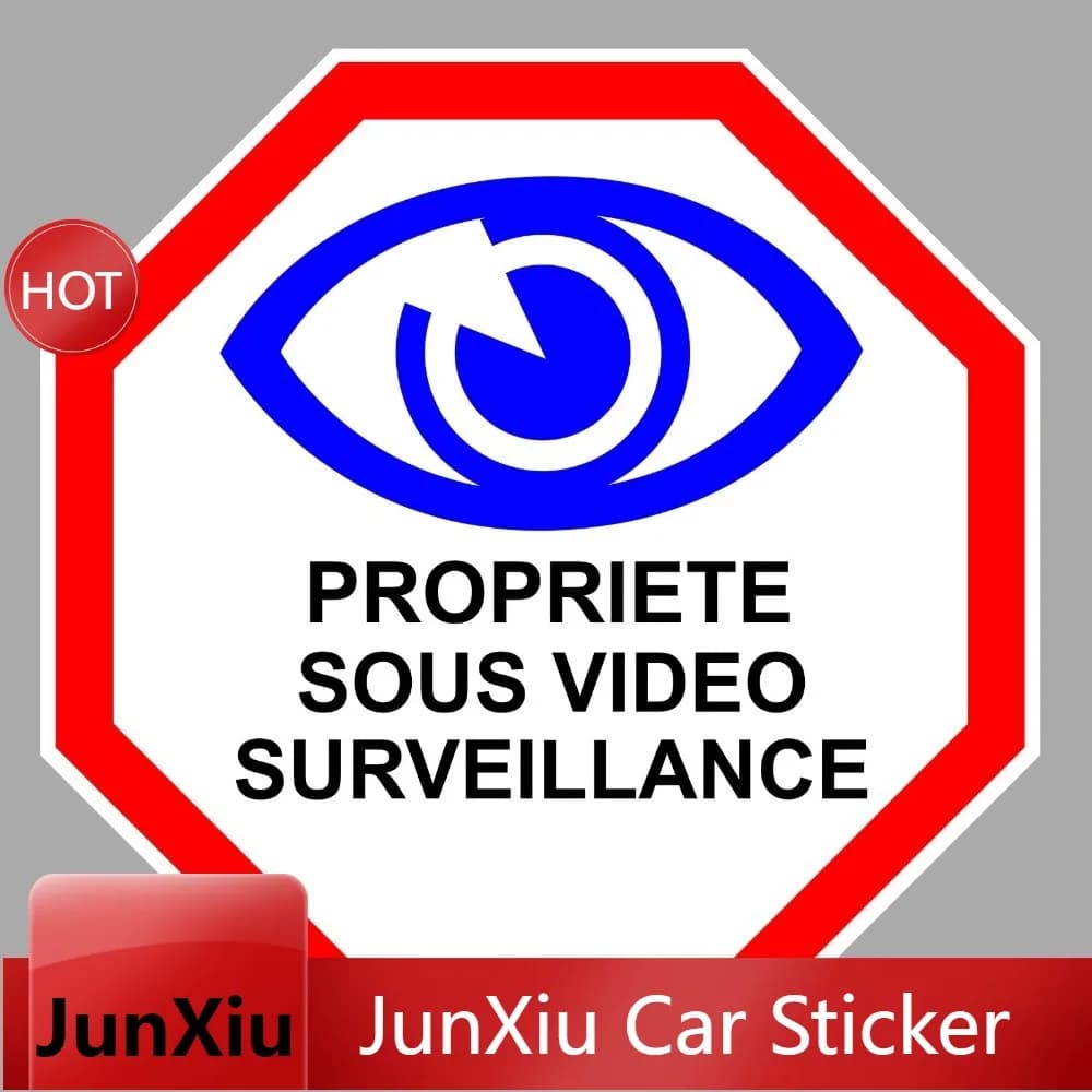 Vinyl Decal Property Video Surveillance Camera Protection Waterproof UV For Shop Glass Door Store Stickers