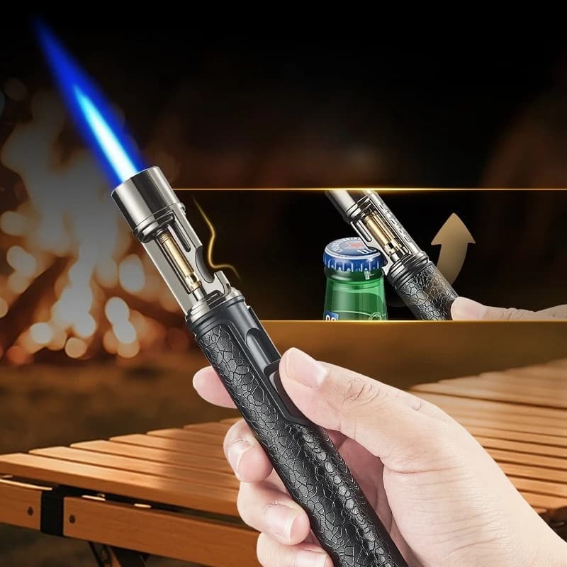 2026 Zinc Alloy Bottle Opener Butane Gas High Temperature Blue Flame Lighter Outdoor Windproof BBQ Kitchen Cigar Lighters