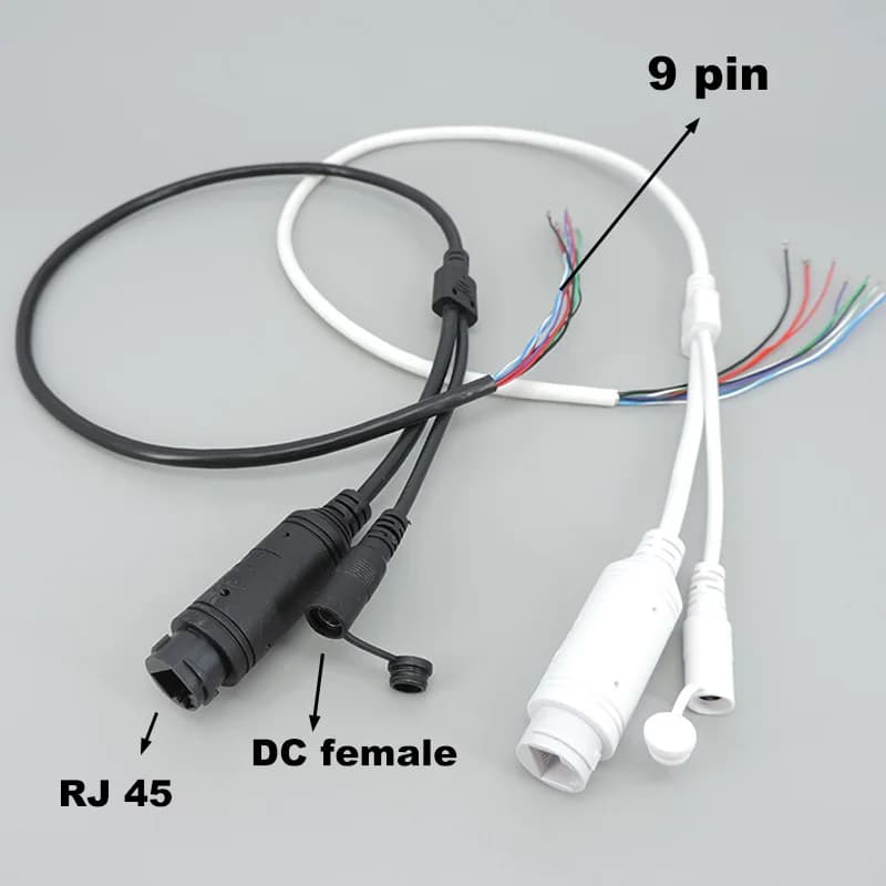 9 Pin Core 48V to 12V PoE Network Power Cable DC Audio IP Camera RJ45 Split Wire Waterproof Cover PoE Module for CCTV IP Camera