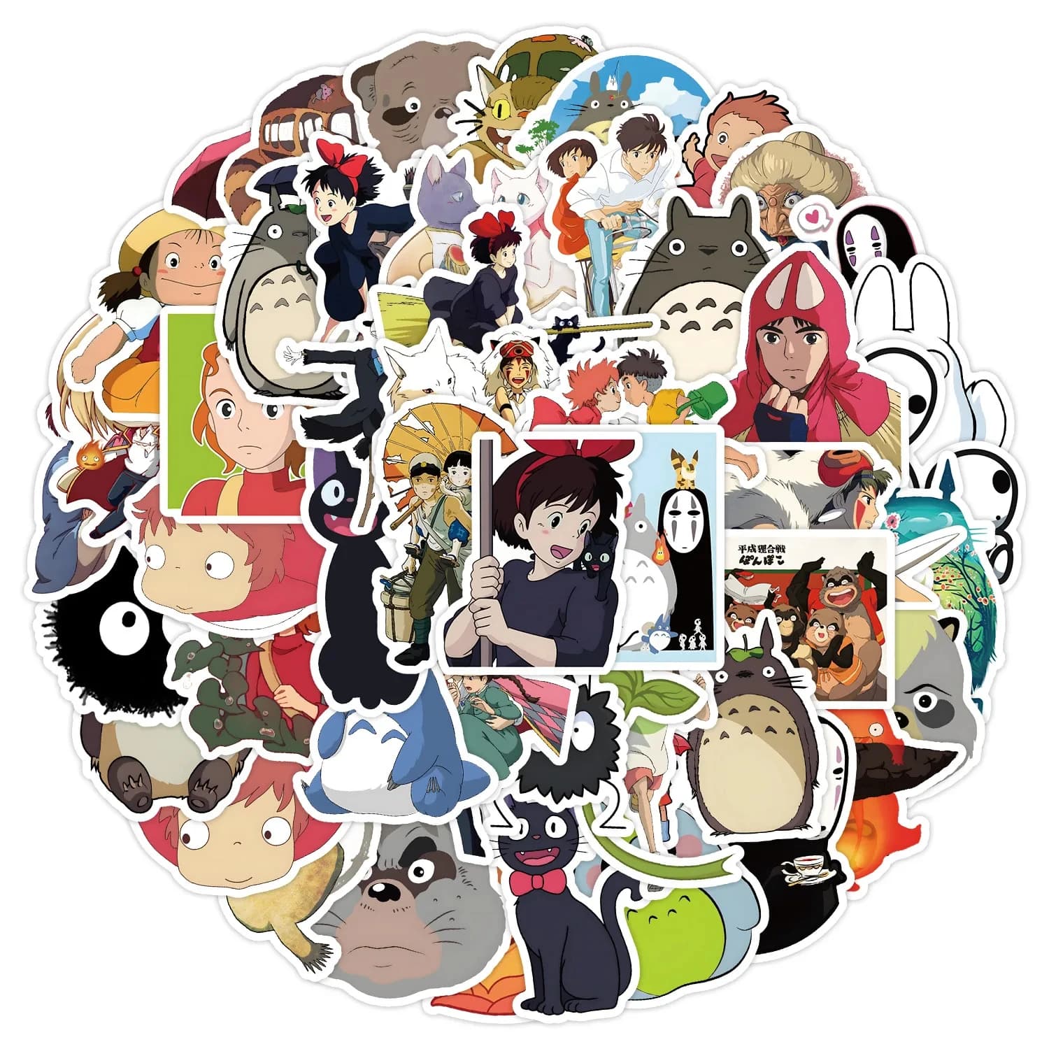 50 Pz Cartoon Luminoso Ghibli Hayao Miyazaki Adesivi Totoro Decalcomanie Per Il Telefono Laptop Valigia Notebook Adesivi Impermeabili