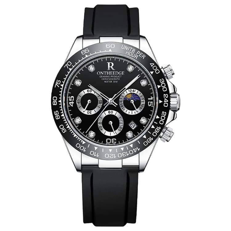 Orologio impermeabile di marca ONTHEEDGE con quadrante panda, movimento meccanico, luminoso, orologio al quarzo da uomo per studenti, quadrante grande