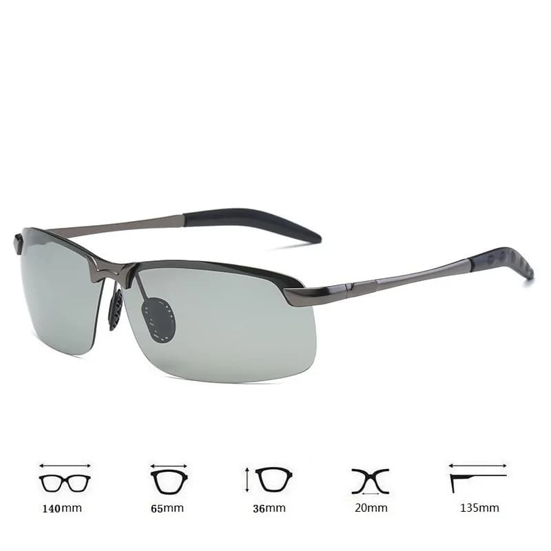 Polarized Men's Sunglasses for Guide and Fishing, Camaleontic Glasses Changing Color, Day Vision and Night