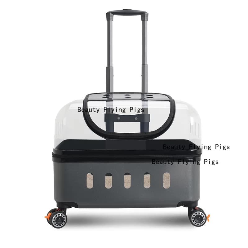 Materiale per PC Valigia per animali domestici Borsa per gatti Bagagli da esterno per animali domestici portatili Scatola per aviazione per cani trasparente Carrello piccolo Forniture per animali domestici