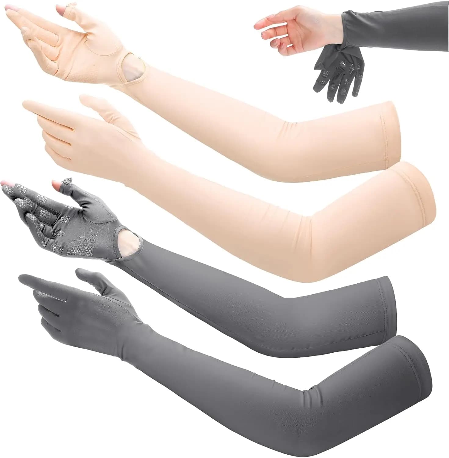2 paia di guanti protettivi UV UPF 50+ per la guida con touchscreen, per donne e uomini, per sport all'aria aperta, ciclismo