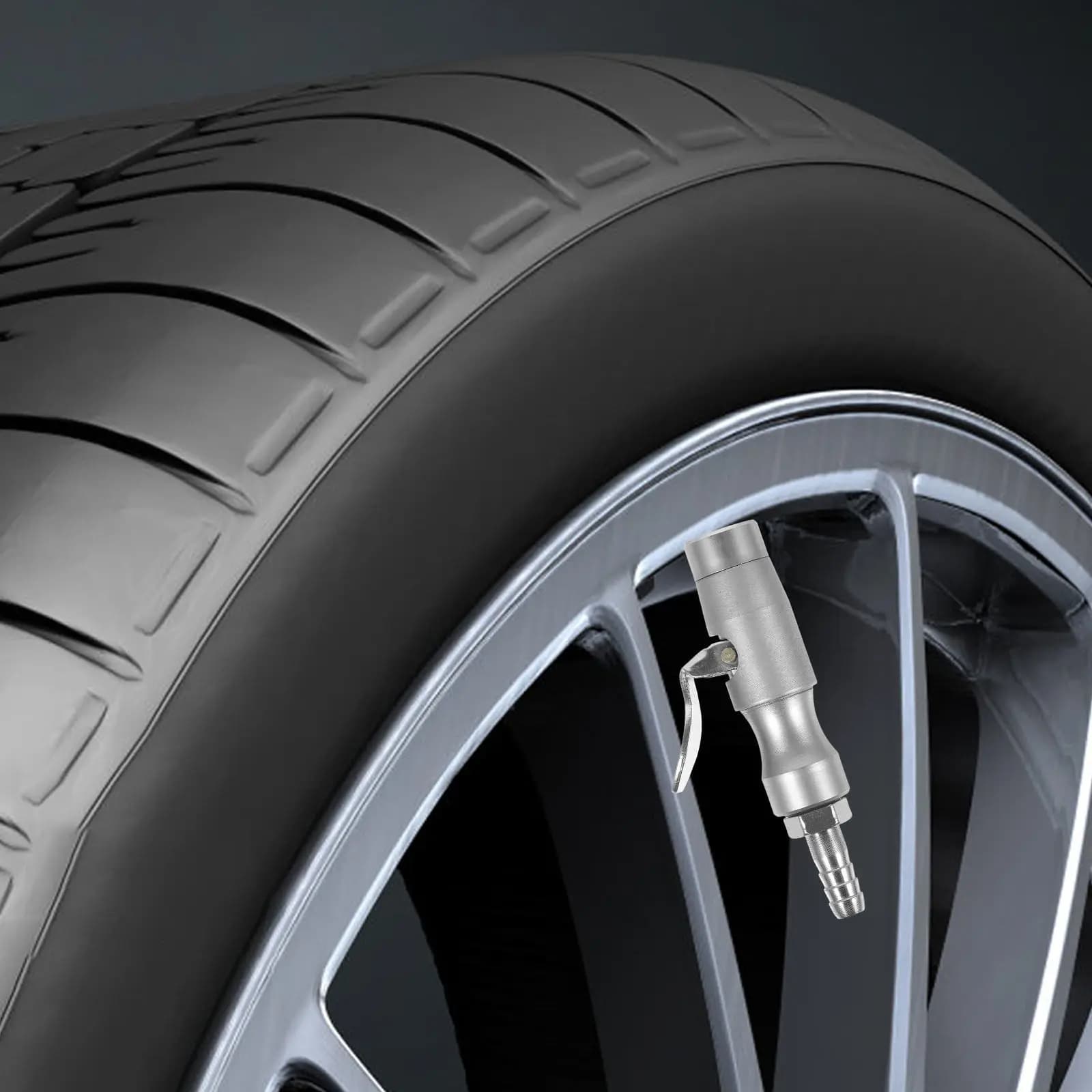 Valvola di gonfiaggio auto-bloccante in rame e acciaio, portatile e leggera, per pneumatici auto, accessori gonfiatore a connessione rapida
