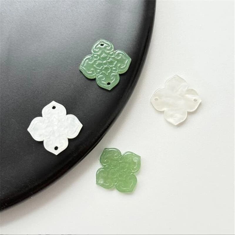 10 Pezzi Nuovo Retro 13 MILLIMETRI Acido Acetico Fiore di Fascino Doppio Foro Connettori Fai Da Te Capelli Creazione di Gioielli In Resina Nappa Accessori