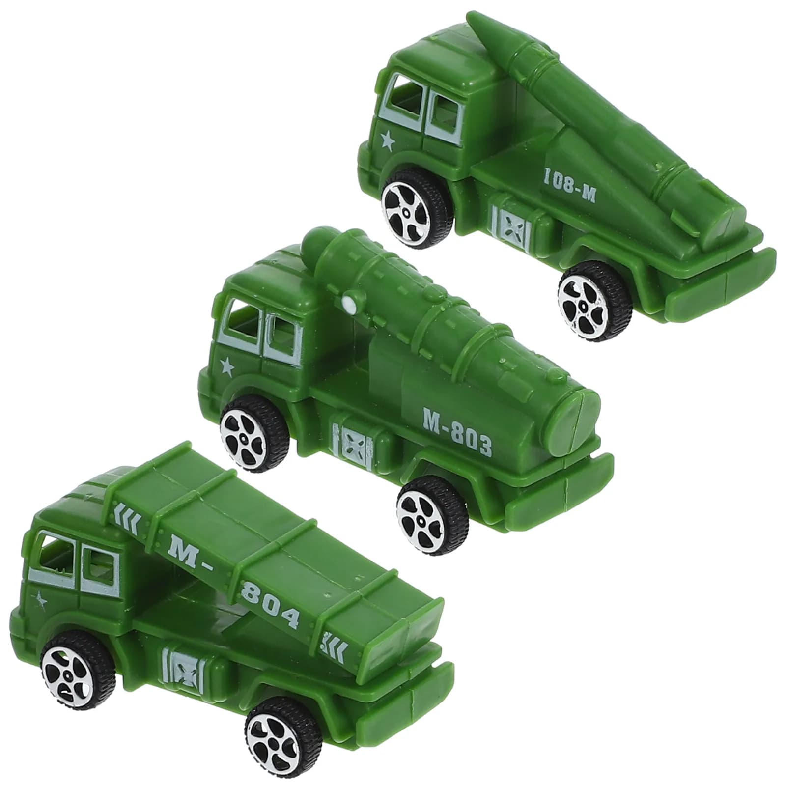Set di 3 Veicoli Militari a Trazione Posteriore, Mini Auto a Frizione per Bambini, Giocattoli di Simulazione
