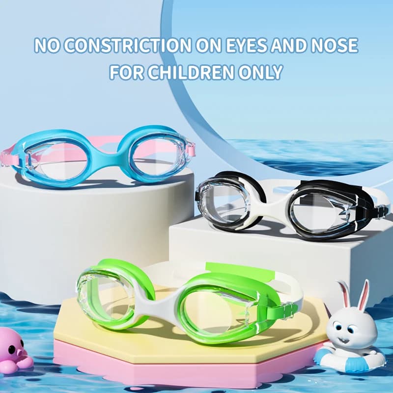 Children's swimming glasses (3-14), waterproof anti-fog water swimming glasses UV for clear vision