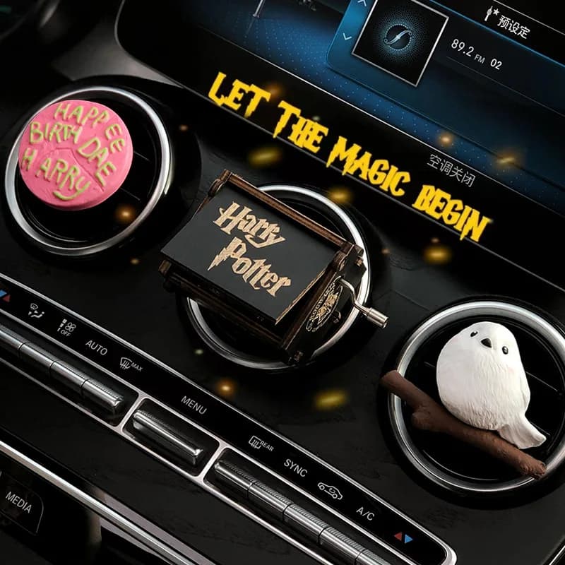Deodorante per Auto Harryed Fate Pottered con Carillon, Clip per Bocchetta dell'Aria, Pietra Aromatica, Accessori Decorativi per Interni Auto