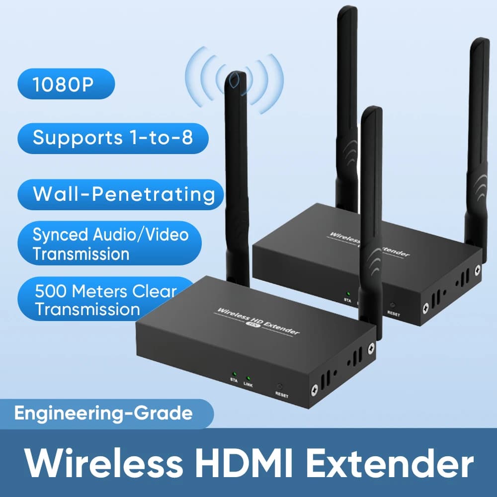 WIFI6 500m Wireless HDMI Extender 1080P 2.4G/5G Up 330ft Wireless HDMI Trasmettitore Wifi Ricevitore TCP/IP per PS4 PC Laptop HDTV
