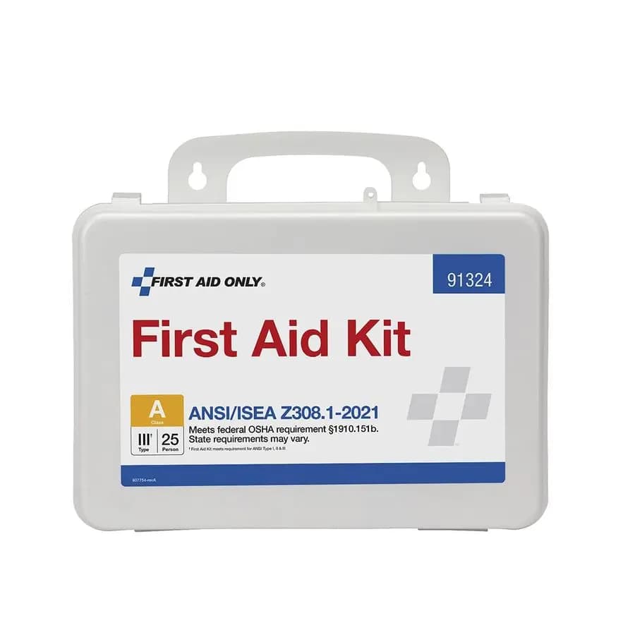 Kit di Pronto Soccorso 91324 Conforme a ANSI A 2021 e OSHA, Kit di Emergenza per 25 Persone per Aziende, Casa, Auto e Cantieri, 94