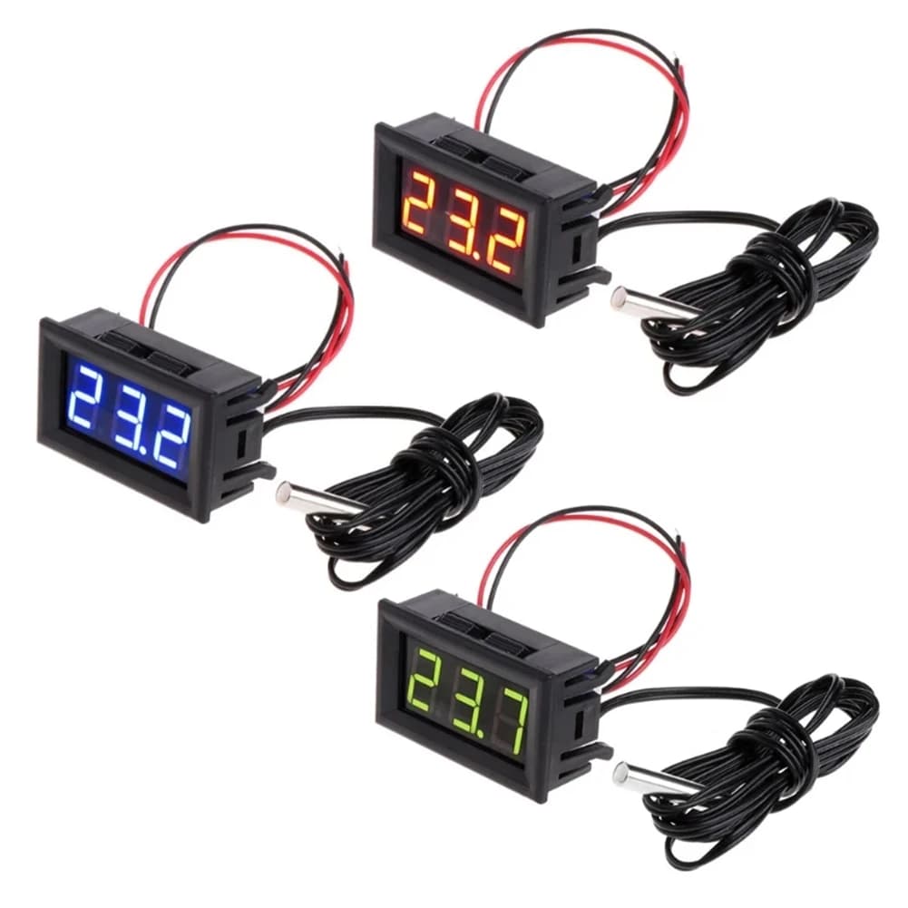 0.56 Inch Digital LED Thermometer Tester DC 5-12V Thermometer Sensor with Sensor Probe Temperature Instrument