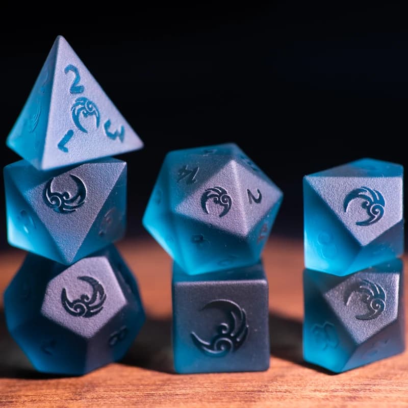 Sea Blue zircone COC Running Group dadi DND dadi Dragon and Dungeon Cthulhu Calling Moon Totem