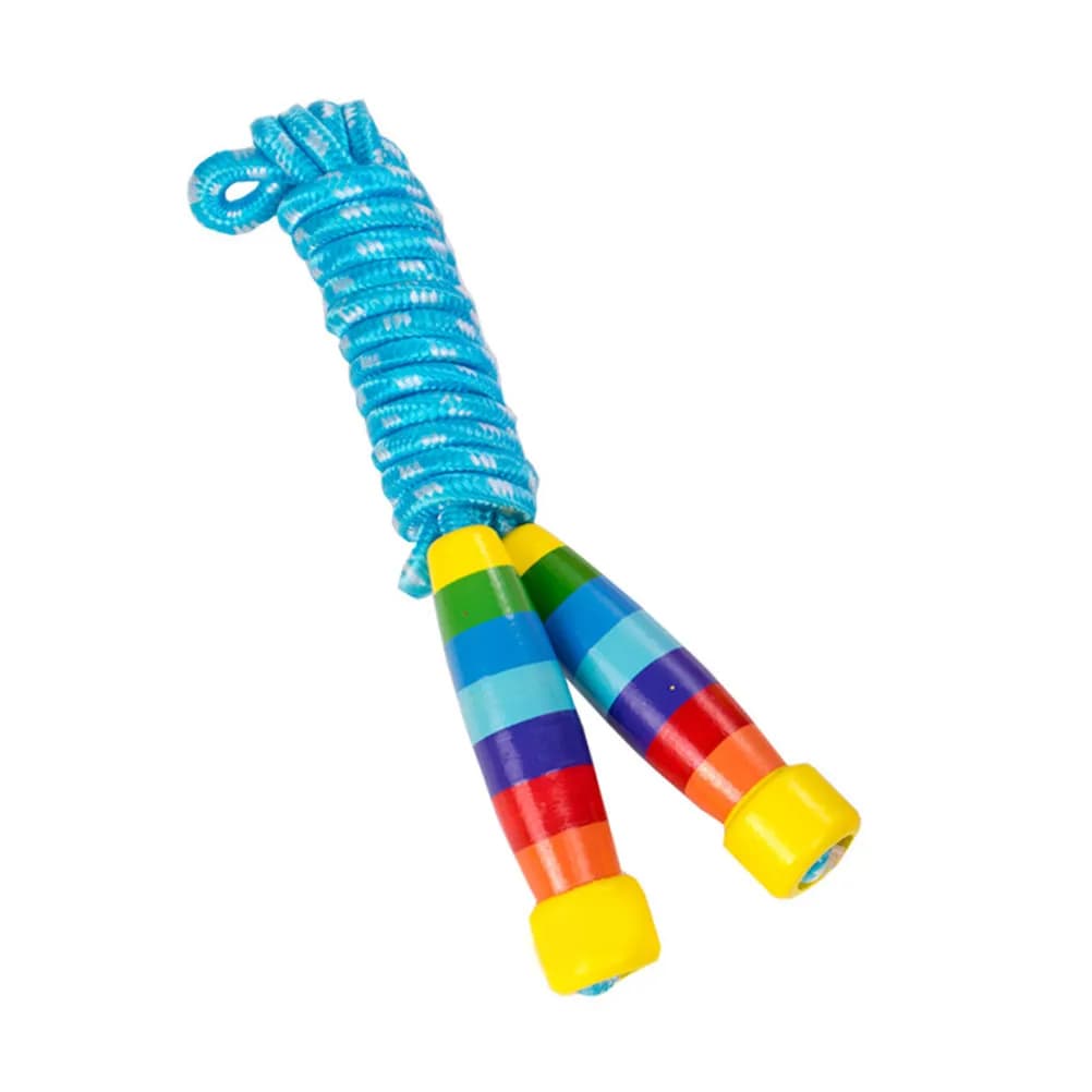 1Pcs Jump Rope Adjustable Skipping Rope Gym Training Fitness Workout Sports Accessories Wooden Handle Blue