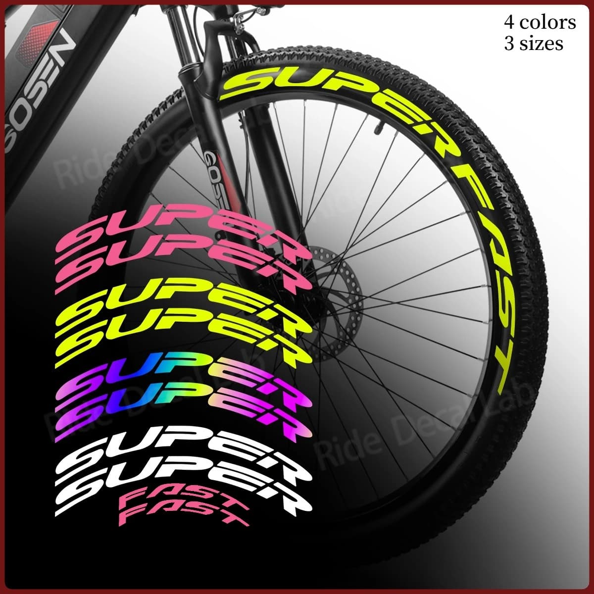 Adesivi per cerchioni di biciclette super veloci, adatti per decorare i cerchioni delle mountain bike con decalcomanie riflettenti