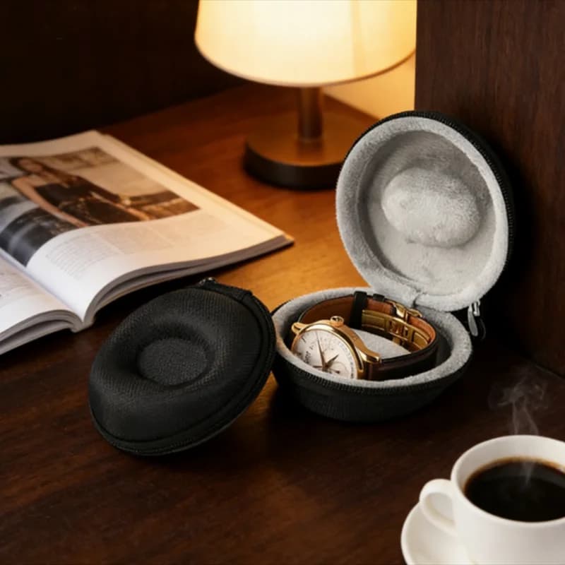 2025 NEW Compact Travel Portable Single Watch Case, Shockproof Travel Box for Wristwatch & Smartwatch, Compact Storage Protector