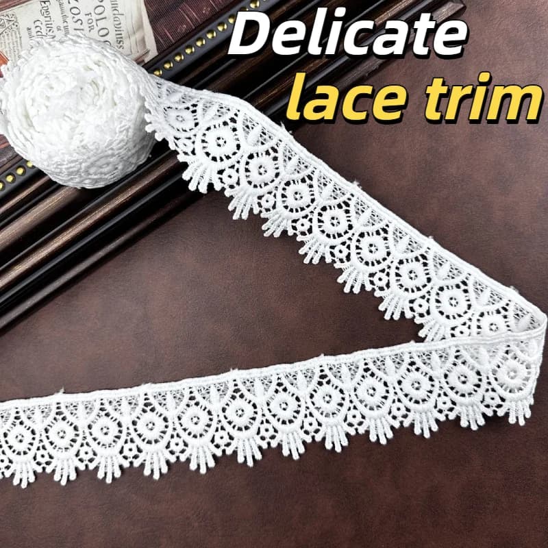 White Floral Lace with Ciglia from 1,85 Inches, Drilling for Clothing, Intimo and Cucito Projects
