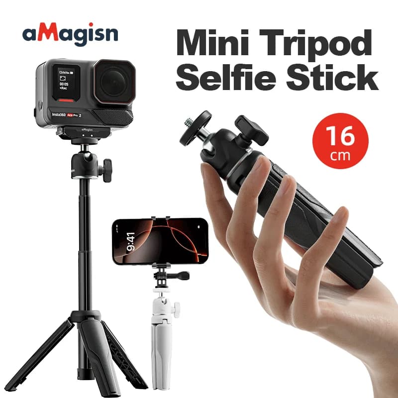 Mini Treppiede Selfie Stick Per GoPro13 Insta360 DJI Osmo 360 Azione Pieghevole Staffa Allungabile Monopiede Portatile Accessorio Della Macchina Fotografica