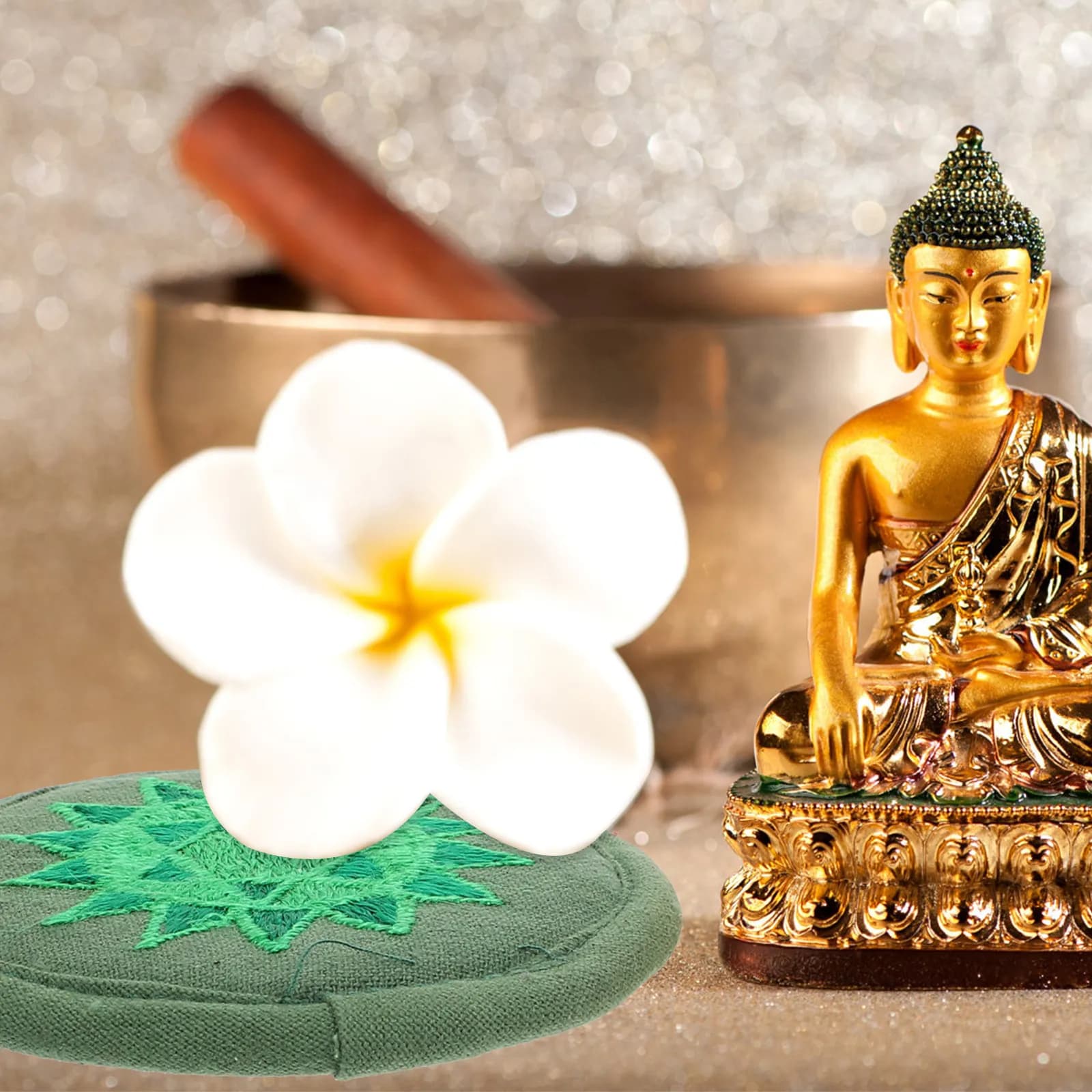 Cuscino Arrotondato per Campana Tibetana, per Terapia del Suono, Yoga, Meditazione, Artigianato e Rituali