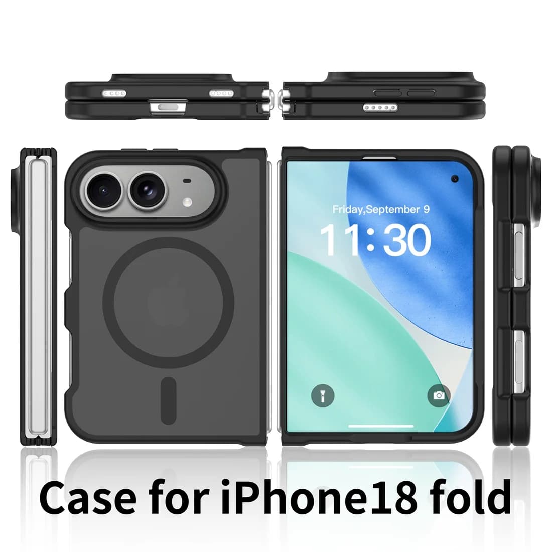 Premium Frosted Translucent Skin Feel Magnetic Case For iPhone Ultra 18 Fold for MagSafe Ultra Slim Shockproof Bumper Back Cover