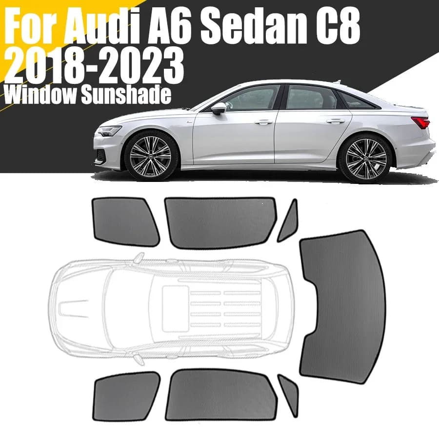 Parasole magnetico personalizzato per finestrino dell'auto per Audi A6 Sedan C8 2018-2023 Tenda in rete per parabrezza anteriore