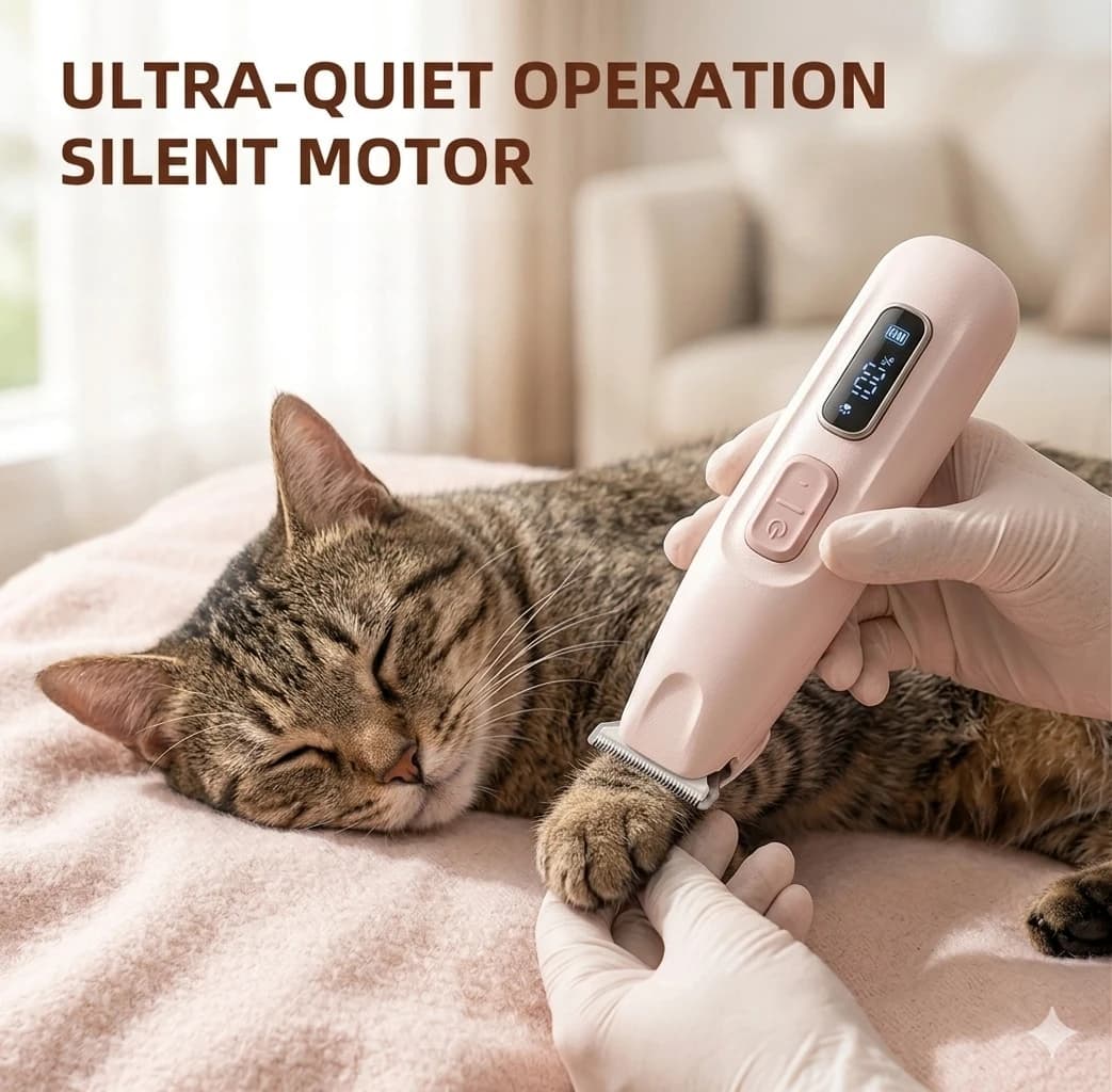 Tosatrice Professionale per Animali Domestici con Luce LED, Display Intelligente, Impermeabile, per Zampe, Orecchie e Occhi di Cani e Gatti, Ricaricabile