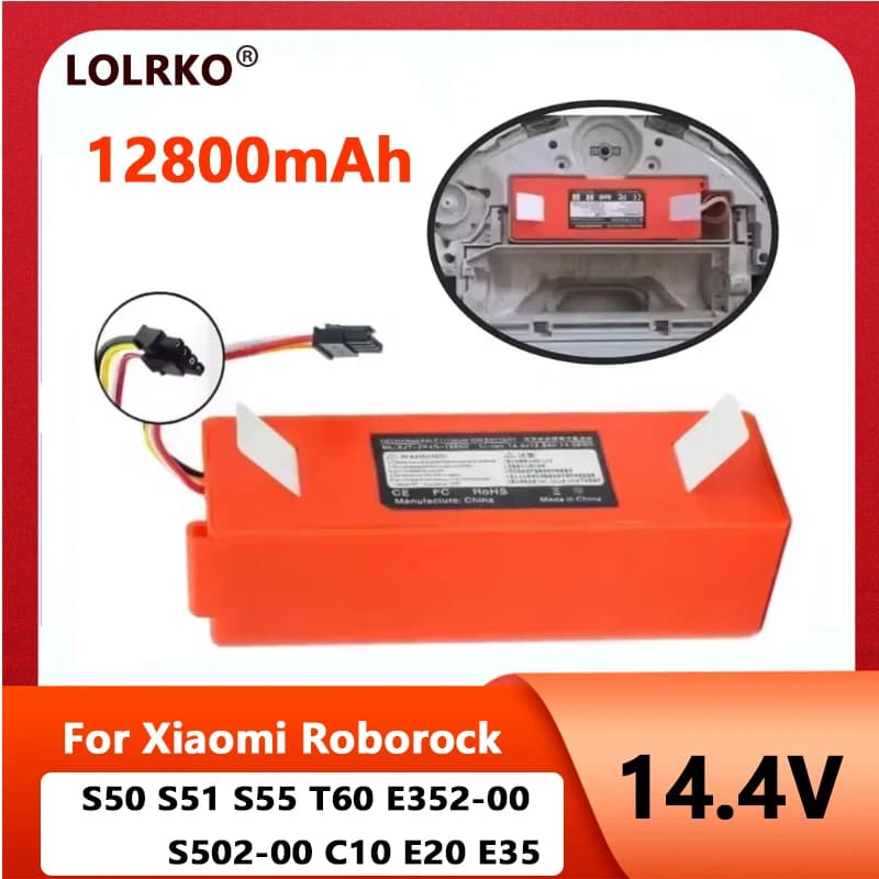 Replacement battery 12800mAh For Roborock S7/S7 MAX/S7 Plus/S7 Pro/S7 Maxv/S7 MaxV Ultra/S7 Max Ultra/S7 Pro Ultr Vacuum Cleaner