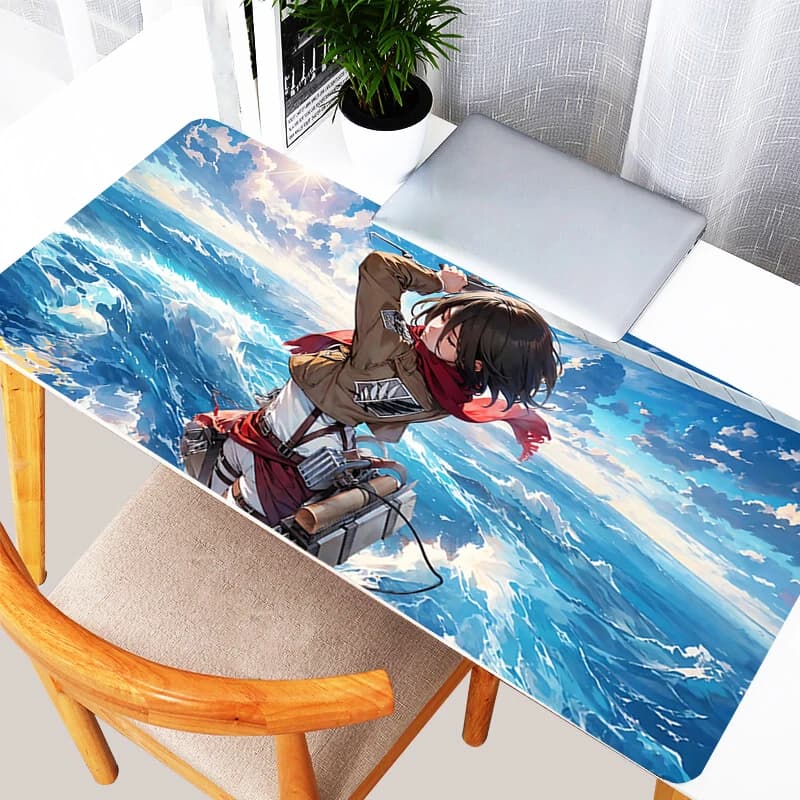 Hot anime Mouse Pad A-attack on Titan Mikasa Extended Gamer Desk mat Large PC Computer Keyboard Pad Thickened gaming mousepad