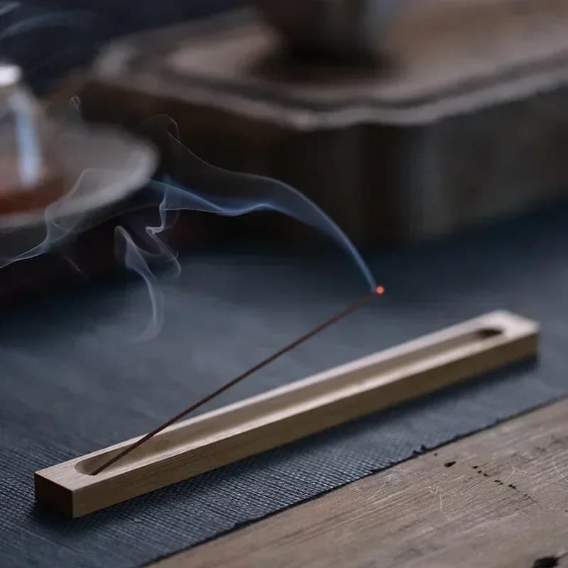 Base in legno di sandalo da 23 cm, linea domestica, bruciatore di incenso, porta bastoncini di incenso in legno, decorazione artigianale