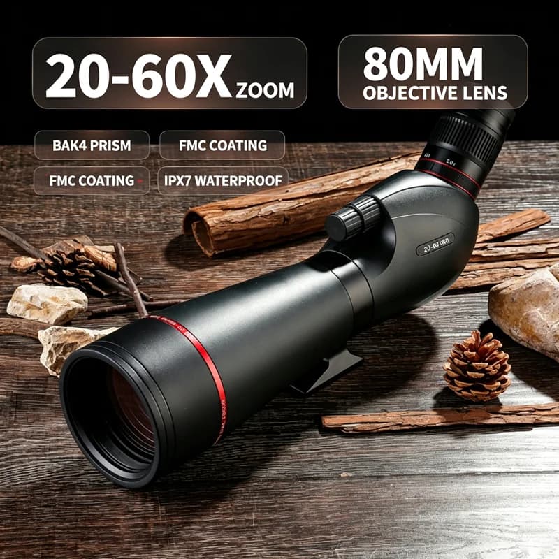 Maifeng 20‑60X80 ED Monocular Zoom Telescope Waterproof Bird Watching Hunting With Tripod For Hiking Outdoor Observation Viewing