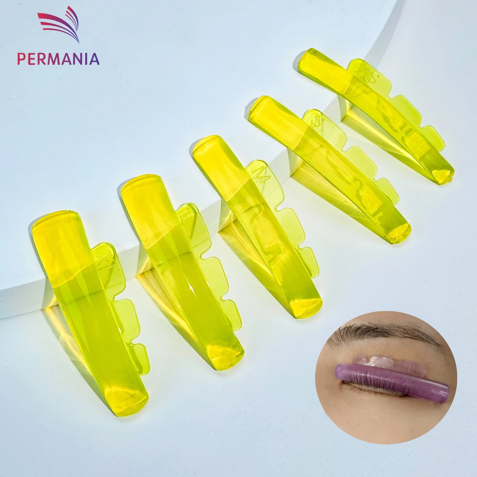 PERMANY 5 Paia U Curl Silicone Eyelash Perm Pad Eyelash sticky rods Shield 3D Lifting Folder Accessories Makeup Tool