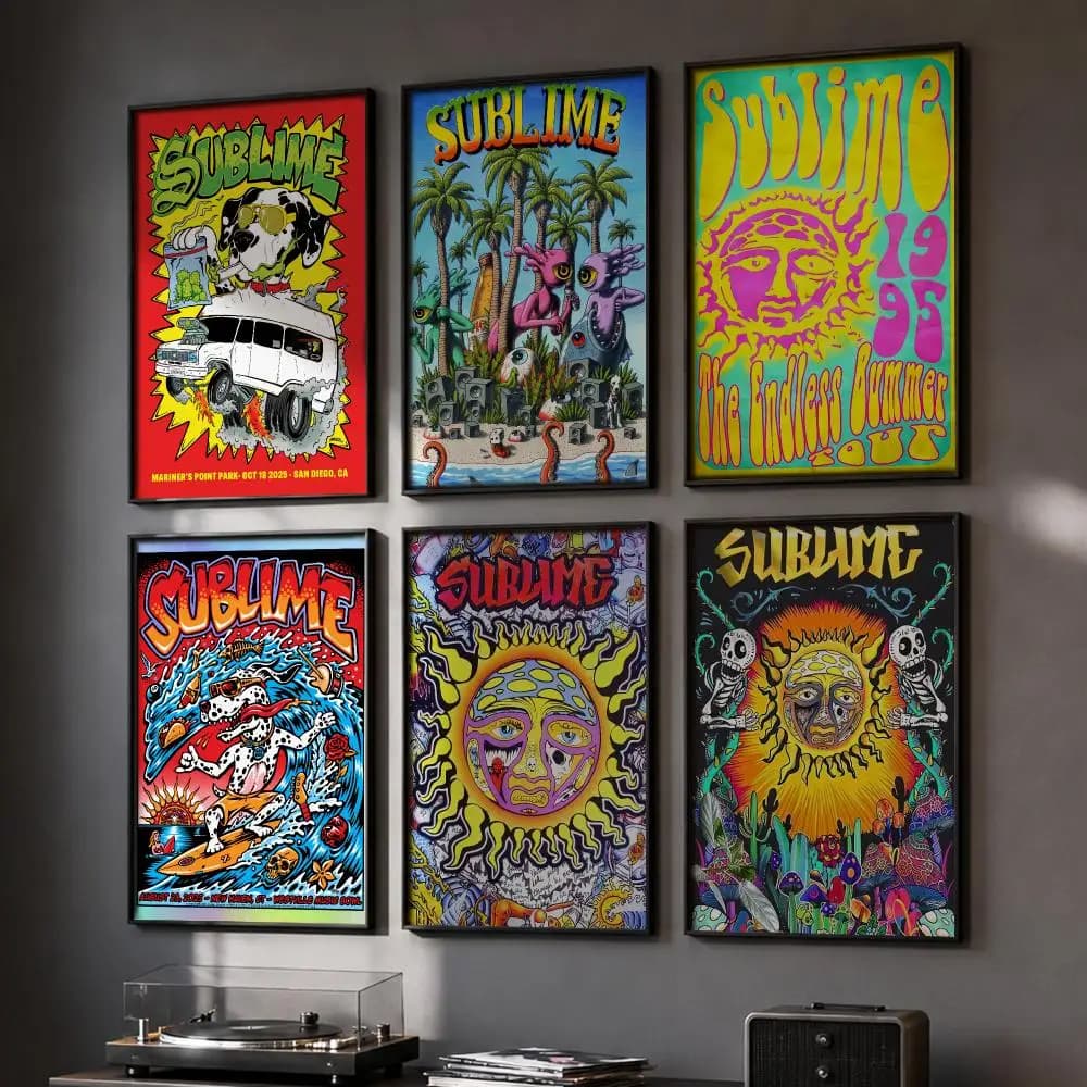 S-Sublime Rock Band Cool Poster HD Home Wall Stickers House Hallway Living Room Bedroom Bar Office Decor Art Prints