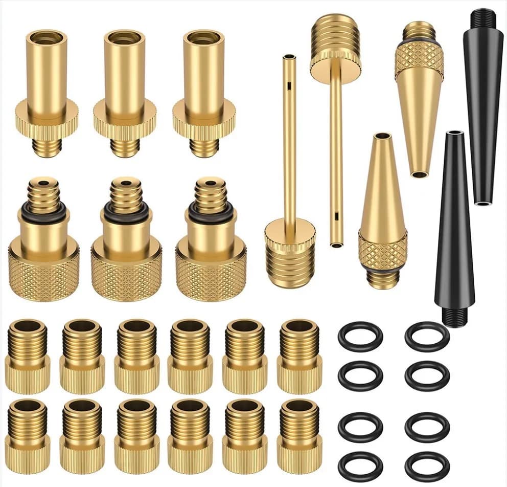 20/26/46Pcs Copper Bicycle Valve Adapter Set Bike Tire Pump Adapter Kit Inflator Pump Accessory