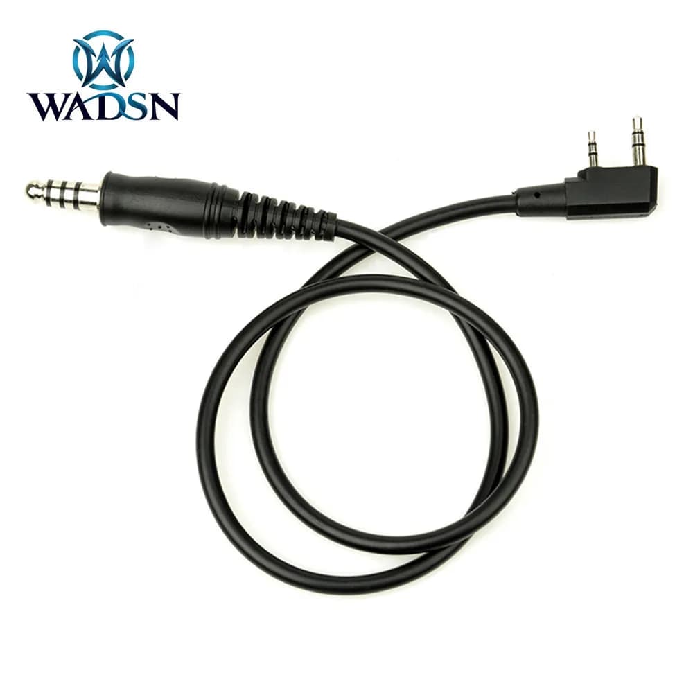 WADSN Tattico PTT A Walkie Talkie Spina Collegare Il Cavo 7MM Caccia PTT Kenwood Motorola Midland Yaesu Icom Spina