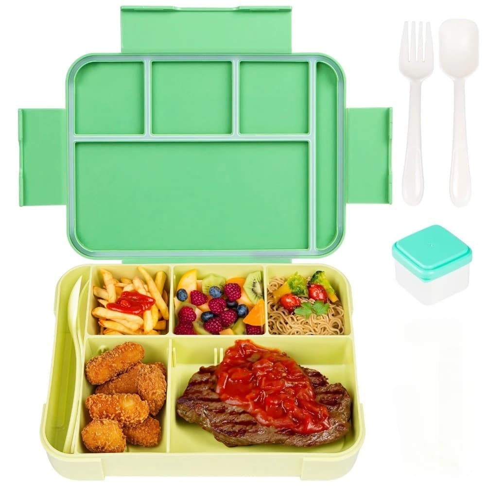 Lunch Box rettangolare con scomparti Bento Box a prova di perdite per bambini Scatola per frutta sigillata Riscaldamento a microonde per studenti lavoratori