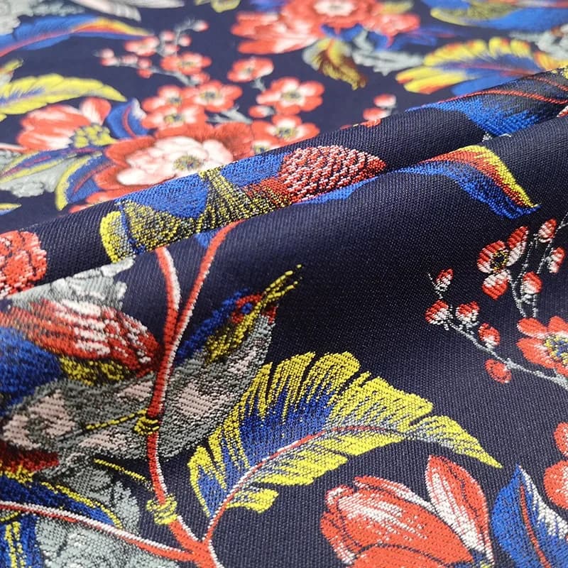 Jacquard Brocade Fabric Spring Autumn Parrot Pattern Cheongsam Tang Suit Windbreaker Skirt Fabrics Brand Fashion Design Cloth