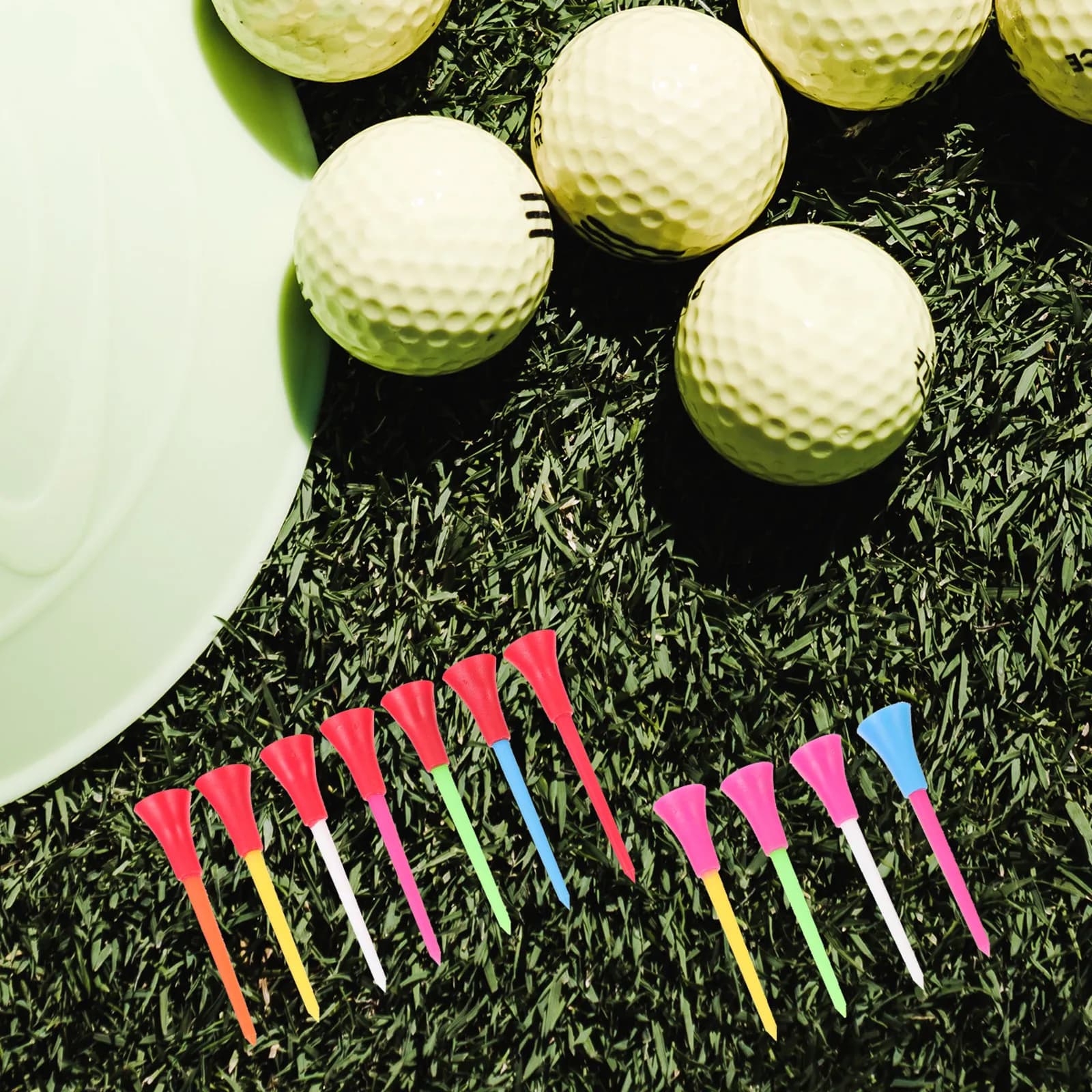 50 Pezzi Tee da Golf in Plastica Colori Misti 83mm, Supporto per Palline da Golf con Cuscinetto, Accessori per Allenamento, Uso Esterno