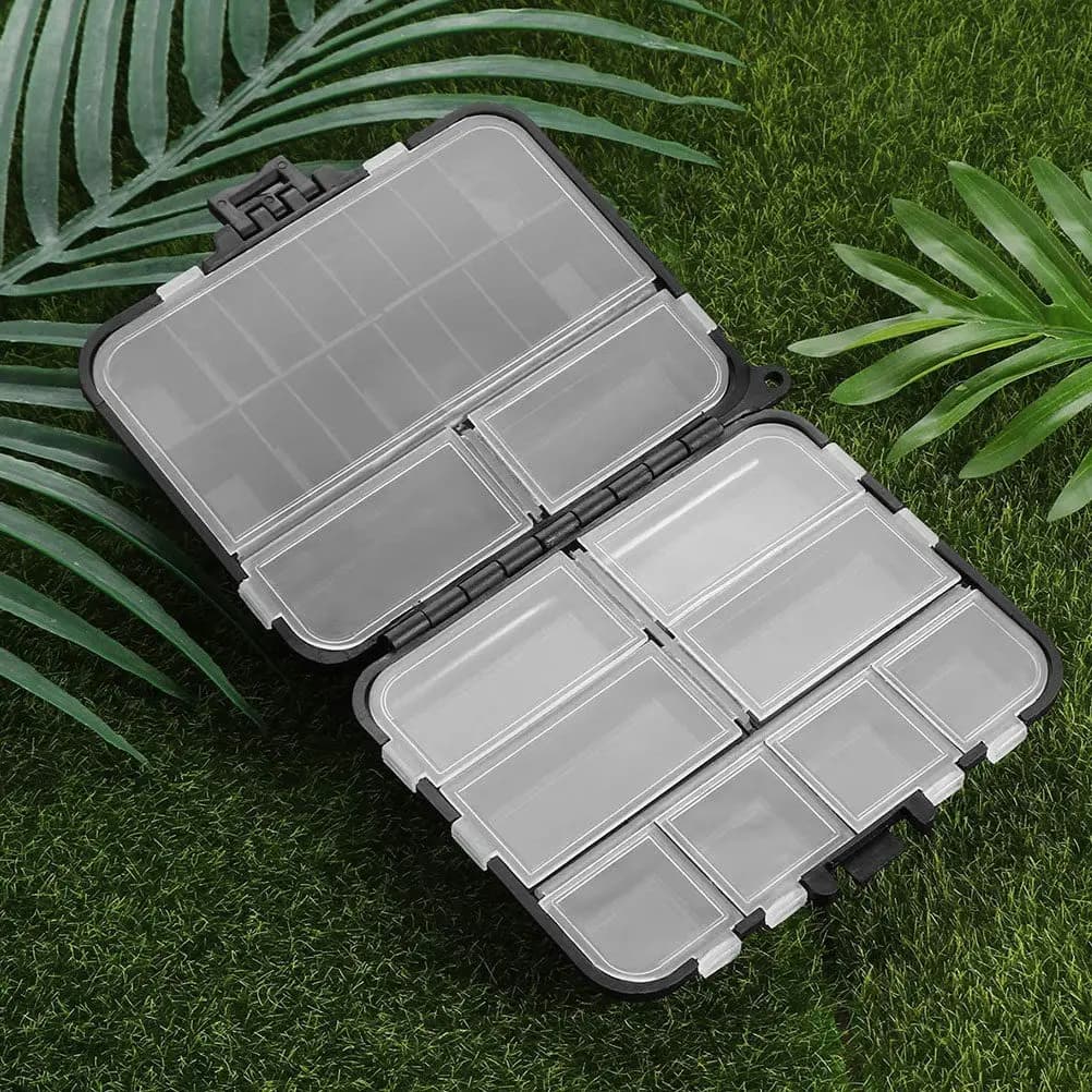 Scatola Porta Esche a 26 Scomparti, Organizzatore per Attrezzatura da Pesca in Plastica Resistente, Divisori Rimovibili per Ami e Esche, Uso Esterno