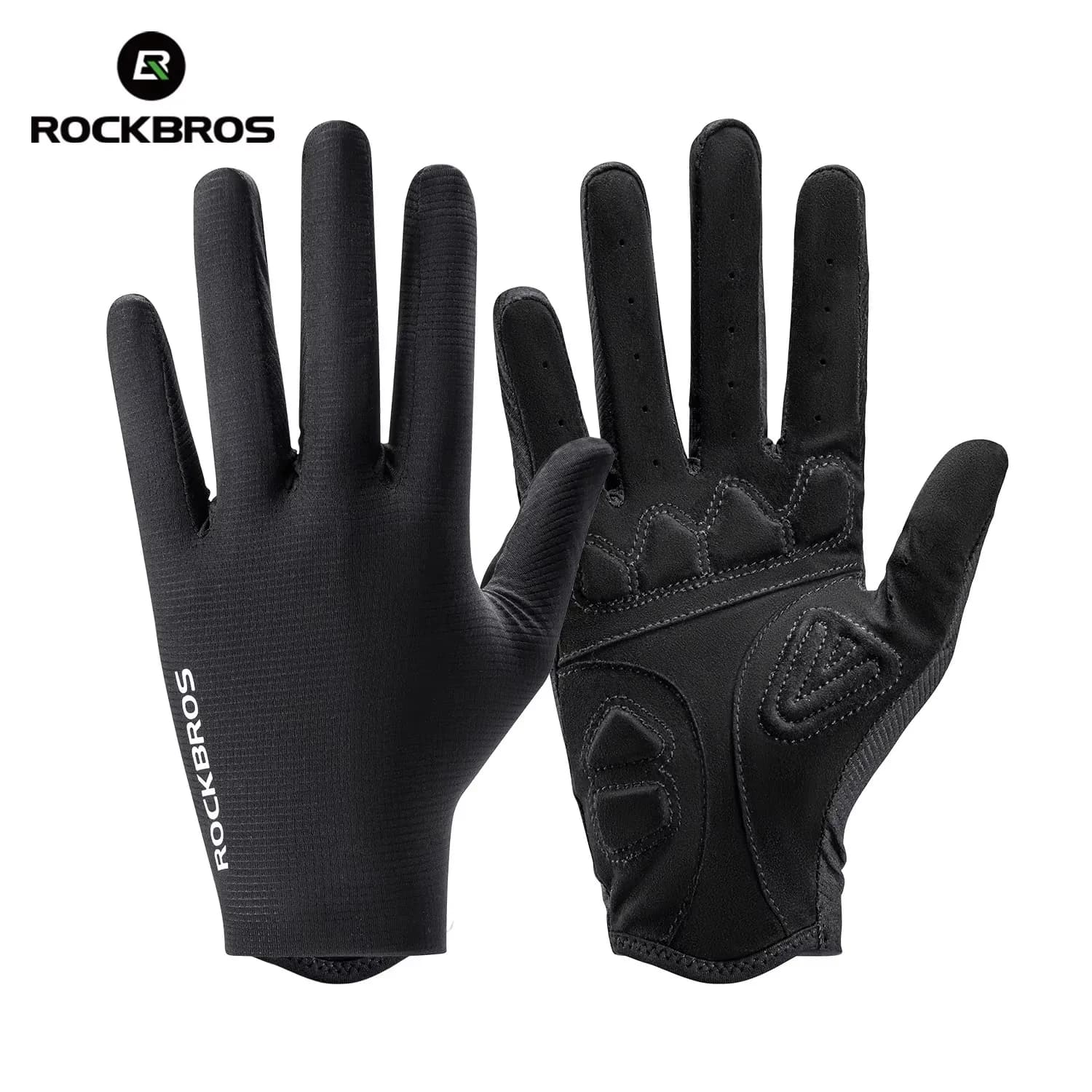 ROCKBROS Guanti da ciclismo estivi Uomo Donna SBR Assorbimento degli urti Guanti da bici con dita intere Guanti da equitazione per bicicletta traspiranti antiscivolo