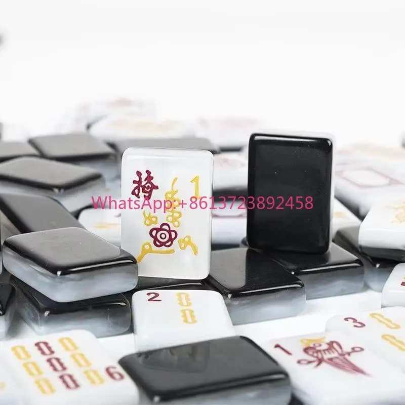 Black Luxury Premium American Mahjong Set 166 Tiles Tile Plaque Colorful Floral Pattern Party Game Gift Set 4-Player Women