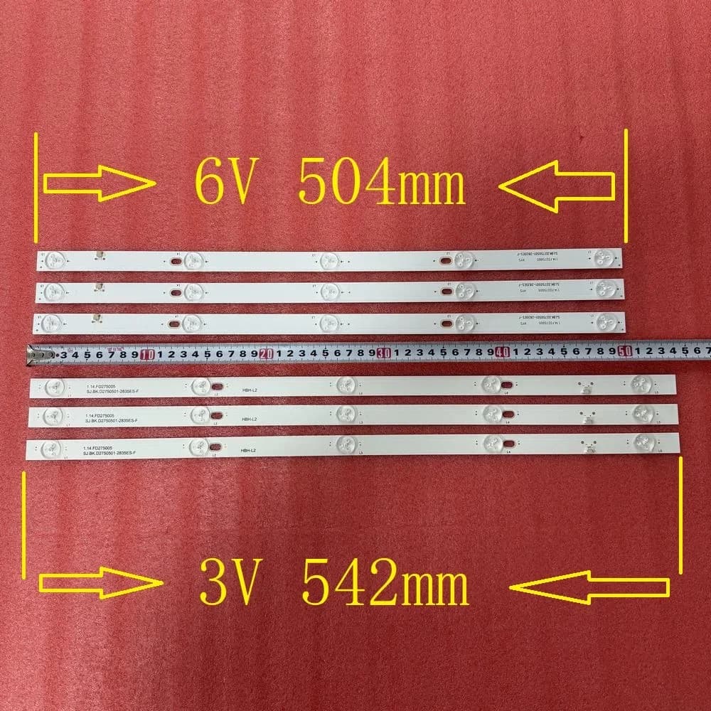 3pcs/set LED Strip For Kunft 28CHL107018 SJ.BK.D2750501-2835ES-F Ph28d27 Ph28d27d 28LEM-1030T2C L2830HF
