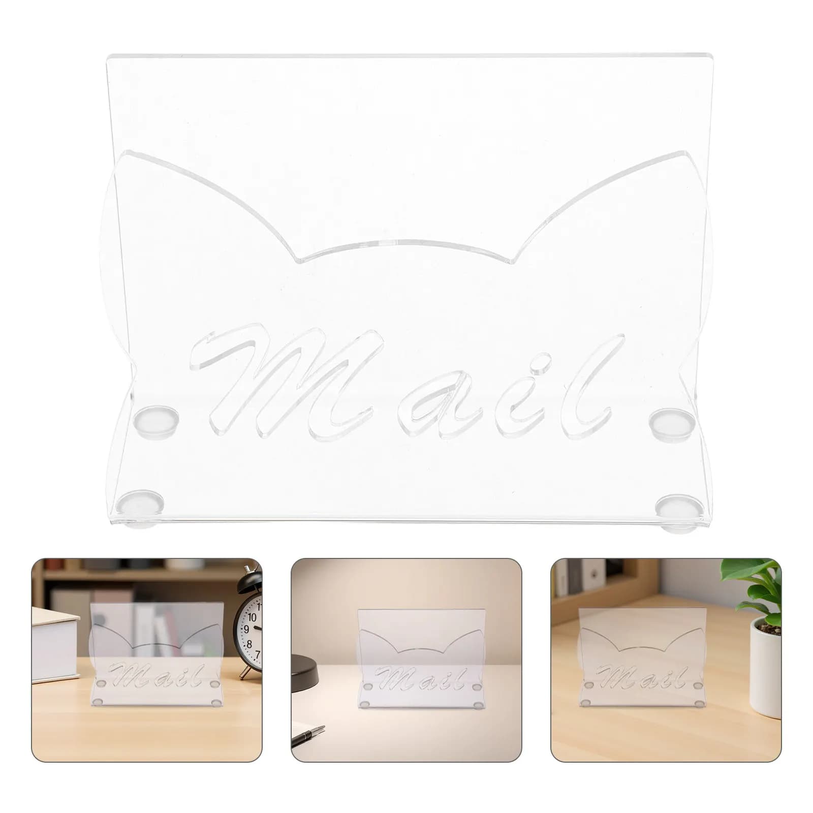 Clear Acrylic Holder for Desk Letter Envelope Document Organizer File Sorter Bill Paper Postcard Holder Countertop