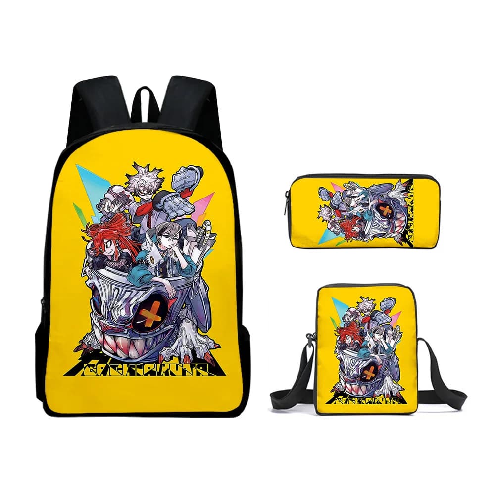Hip Hop Popolare Gachiakuta Stampa 3D 3 pezzi / set Borse da scuola per alunni Zaino per laptop Zaino Borsa a tracolla inclinata Astuccio