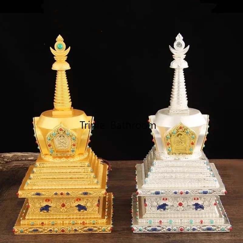 Tibetan Bodhi Pagoda Stupa of Relics Tibetan Products Buddha Pagoda Pendulum, Feng Shui Accessories, Home Decoration, 34cm