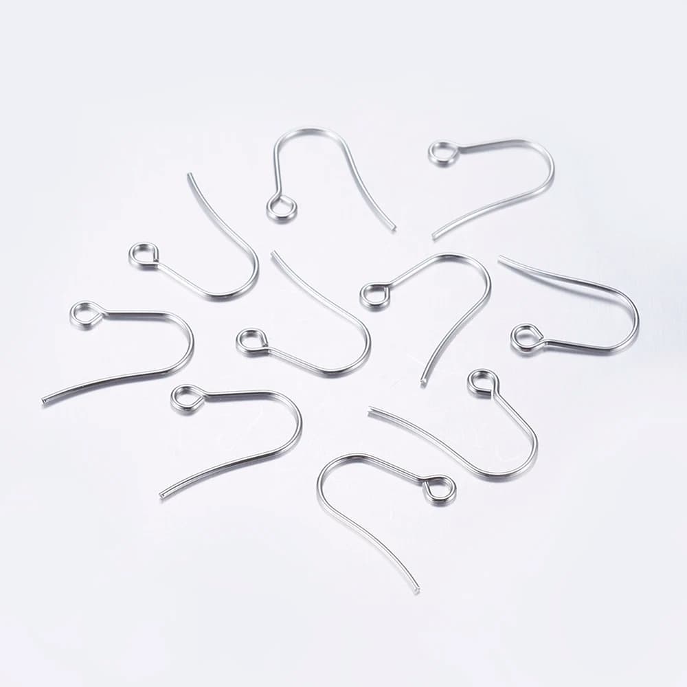 100pcs Stainless Steel Earring Hooks Wire Hooks Open Loop Ear Wire Findings for DIY Handmade Earring Jewelry Making Supplies