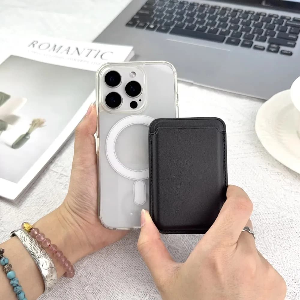 Card Holder Wallet Leather Case for apple IPhone 13 14 15 16 17 Pro Max Strong Magnetic for Magsafe Wallet Back Pocket Covers