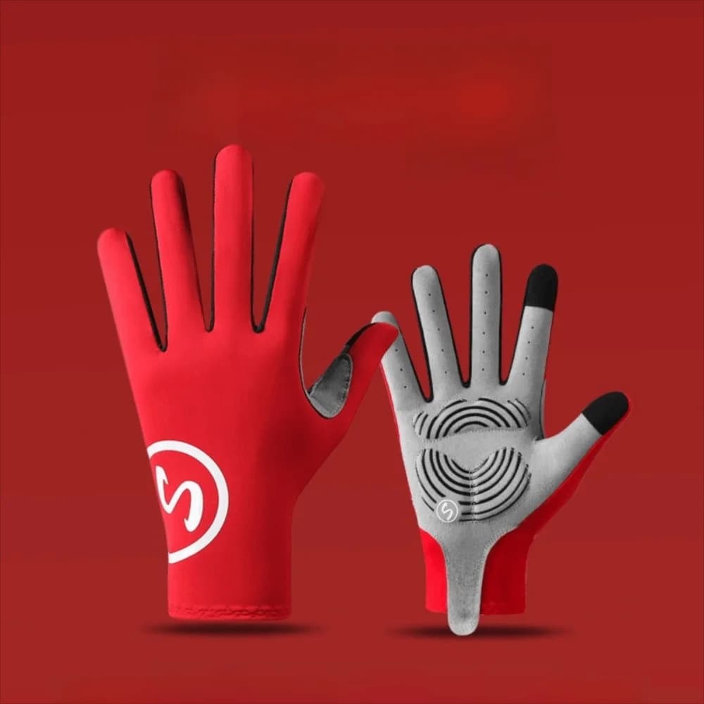 Guanti da Moto Antiscivolo, Guanti da Ciclismo a Dita Intere Antivento, Guanti Sportivi Traspiranti con Touch Screen, Unisex