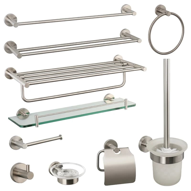 Nichel spazzolato Hardware per il bagno portasciugamani in acciaio inossidabile 304 porta carta igienica portasapone portasciugamani accessori per wc